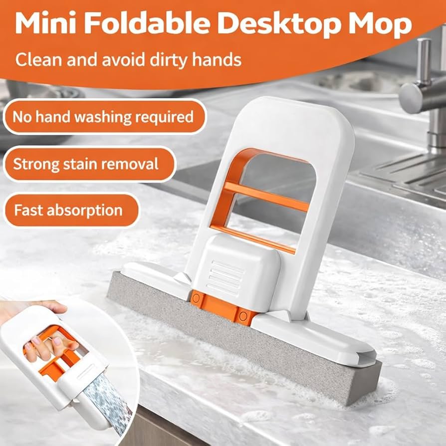 Mini foldable desktop mop