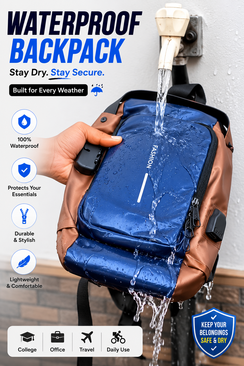 🎒 Waterproof Anti-Theft Backpack 💧🔒
